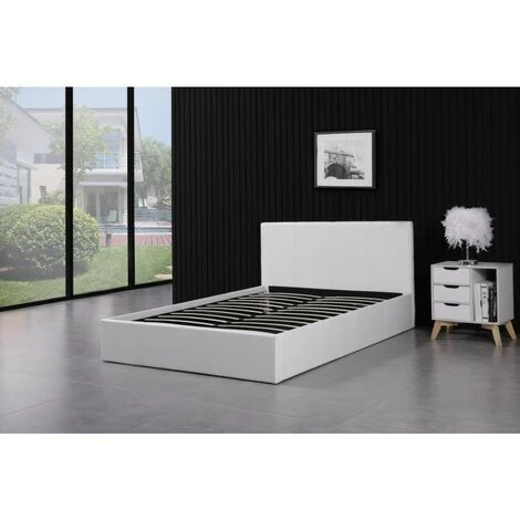 KOSY KOALA Ottoman Storage Bed Side Lift Opening White Colour (White, 4ft6 DOUBLE)