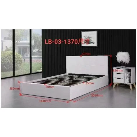 KOSY KOALA Ottoman Storage Bed Side Lift Opening White Colour (White, 4ft6 DOUBLE) - Image 4