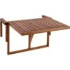 PrimeMatik - Folding Table 60 X 40 Cm In Certified Teak Wood For Outdoor Balcony