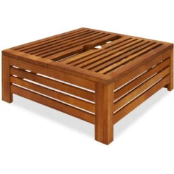 Deuba Parasol Stand Cover FSC®-certified Acacia Hardwood 62x62x25cm Hole Ø 8cm Weatherproof Outdoor Decoration Side Table