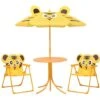 3 Piece Kids' Garden Bistro Set With Parasol Yellow VidaXL