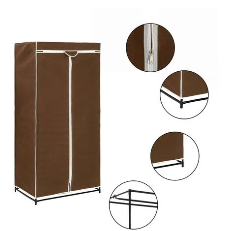 Hommoo Wardrobe Brown 75x50x160 Cm VD23551