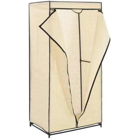 Hommoo Wardrobe Cream 75x50x160 Cm VD23552 - Image 5