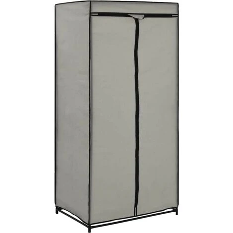 Hommoo Wardrobe Grey 75x50x160 Cm VD23553 - Image 4