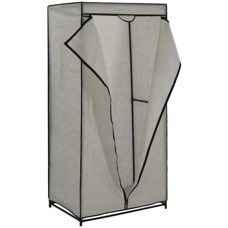 Hommoo Wardrobe Grey 75x50x160 Cm VD23553 - Image 5