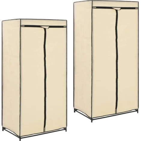 Hommoo Wardrobes 2 Pcs Cream 75x50x160 Cm VD23556