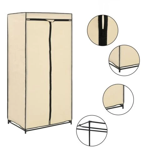 Hommoo Wardrobes 2 Pcs Cream 75x50x160 Cm VD23556 - Image 4