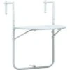 Hommoo Hanging Balcony Table White 60x64x83.5 Cm Plastic Rattan Look VD30270