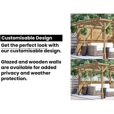 Wooden Pergola Garden Plants Frame Utopia 2m X 2m (6' 6 X 6' 6) - Image 5
