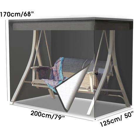 3-Seater Swing Seat Chair Hammock Cover Patio Garden Outdoor Furniture Protector - Image 2