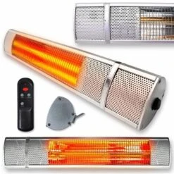 Futura 2000W Patio Heater Wall Mounted Electric Infrared Outdoor Garden Heater, Bathroom Heater Remote Control