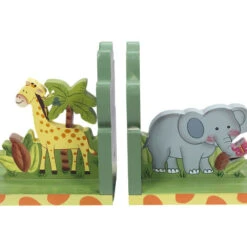 Kids Sunny Safari Bookends By Fantasy Fields Wooden Animal Nursery Decor W-9837A