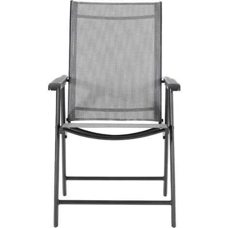 Livingandhome Set Of 2 Black Garden Folding Chair - Image 3