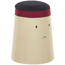 Kids Pouffe Warrior Footstool Upholstered With Storage Beige Samurai