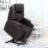 CINEMO RISEREC BROWN LEATHER RECLINER