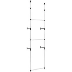 Telescopic Wardrobe System With Rods Aluminium VidaXL