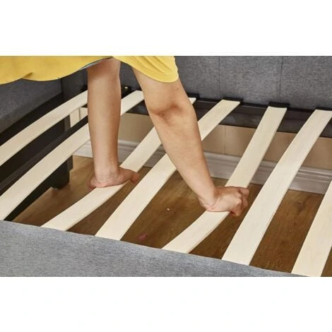 KOSY KOALA Linen Fabric Grey Daybed Sofabed With Underbed Trundle Living Room Bedroom Furniture Guest Day Bed Sofabed - Image 5