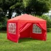 2.5x2.5m Pop Up Gazebo With Sides Outdoor Garden Heavy Duty Party Tent, Red