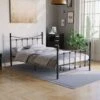 Paris Double Metal Bed Frame, Black, 4ft Small, 190 X 120 Cm