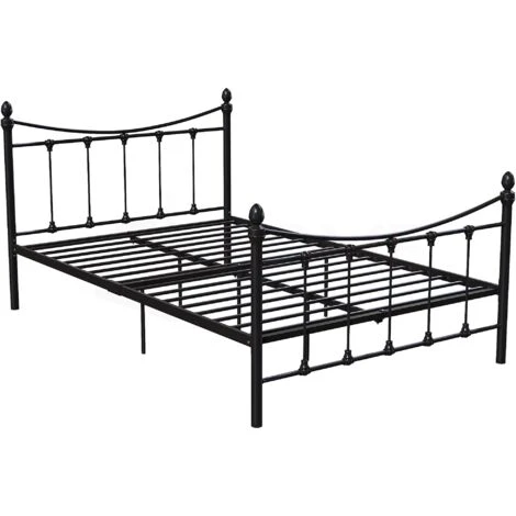 Paris Double Metal Bed Frame, Black, 4ft Small, 190 X 120 Cm - Image 5