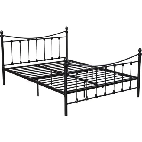 Paris Metal Bed Frame, Black, 4ft6 Double, 190 X 135 Cm - Image 5