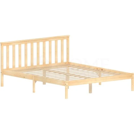 Milan 5ft King Size Solid Pine Wood Bed Frame, Low Foot End, Pine, 200 X 150 Cm - Image 5