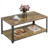 Yaheetech Coffee Table Wood Vintage Accent Furniture Table， Rustic Brown