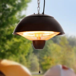 Livingandhome Electric Patio Heater 700W, 1500W Ceiling Hanging Mount Heat Lamp