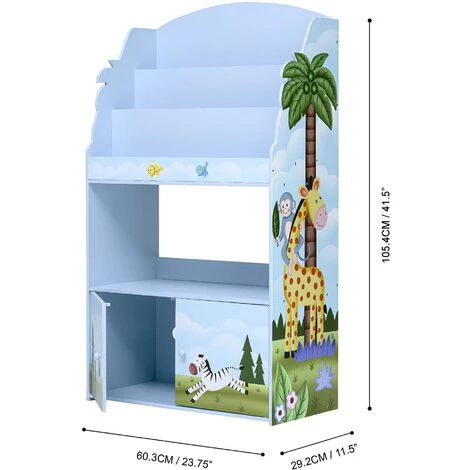 Fantasy Fields Sunny Safari Kids 3-Tier Wooden Bookcase & Storage Multi TD-13394SS - Image 4