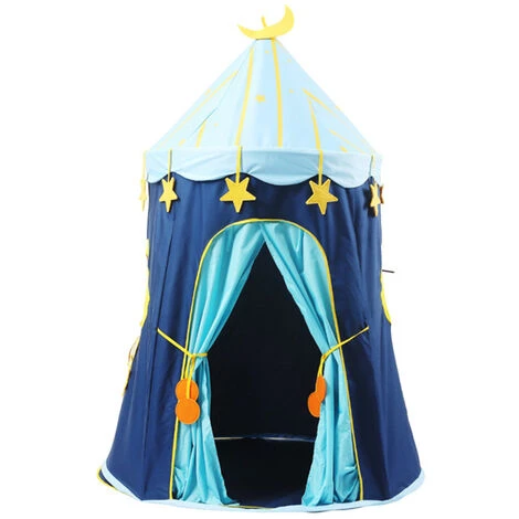 Livingandhome Indoor Play House Yurt Tent For Kids, Blue - Image 4
