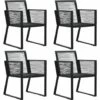 Garden Chairs 4 Pcs Rope Rattan Black VidaXL