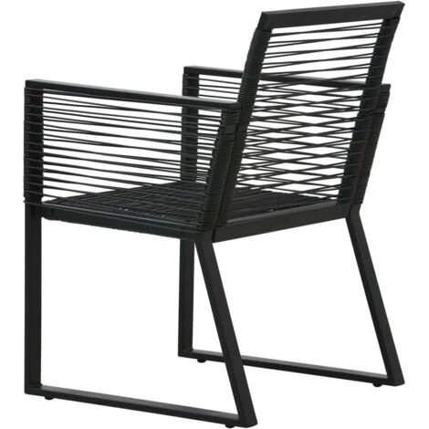 Garden Chairs 4 Pcs Rope Rattan Black VidaXL - Image 5