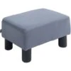 HOMCOM Ottoman Footrest Seat Footstool Chair Luxury Small PU Leather Grey
