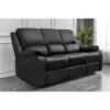Boston 3 Seater Recliner Leather Sofa In Black