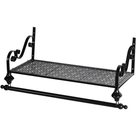 Livingandhome Metal Clothes Rail Wall Mounted Garment Hanging Display Storage Rack And Shelf - Image 4