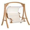Outsunny Wooden Porch A-Frame Swing Chair W/ Canopy And Cushion For Patio Garden