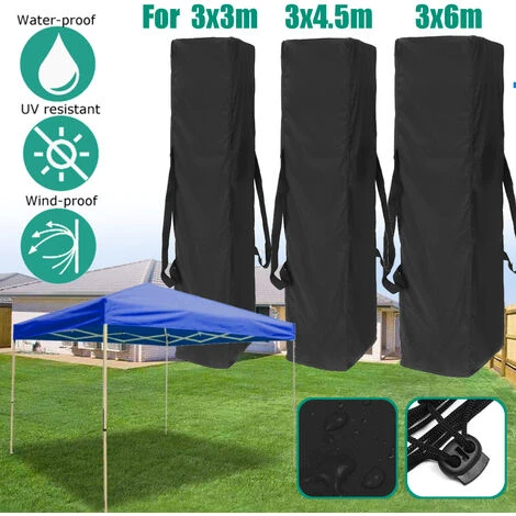 Canopy Tent Gazebo Anti-UV Waterproof Polyester Carry Storage Bag 140X34X34CM Black - Image 3