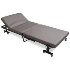 Capricorn Folding Guest Bed With Adjustable Back Rest, Single Mattress And Dust Cover