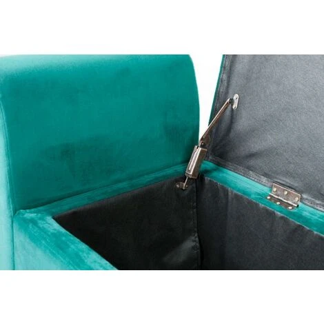 Emma Velvet Ottoman Padded Storage Bench - Emerald - Image 3