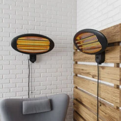 Livingandhome Set Of 2 Patio Heater Electric Wall Mounted Heating