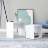 Coffee Table Set High Gloss White 48x30x45 Cm Chipboard