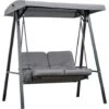 Outsunny 2 Seater Garden Outdoor Swing Chair Hammock W/ Steel Frame Grey