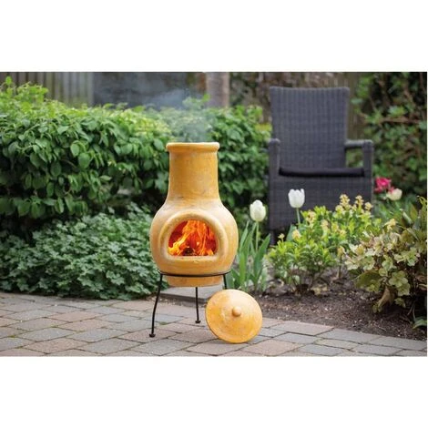 RedFire Fireplace Tampico Yellow 31x31x68 Cm Clay - Image 3