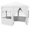 Outsunny 3.9m Outdoor Gazebo Canopy Party Tent With 6 Removable Side Walls White