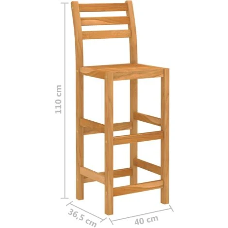 3 Piece Outdoor Bar Set Solid Acacia Wood VidaXL - Image 3