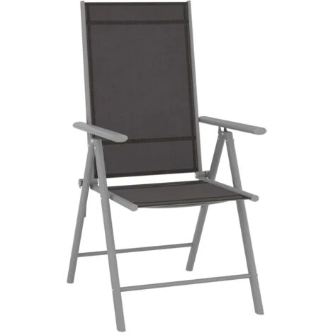 Folding Garden Chairs 4 Pcs Textilene Black VidaXL - Image 2