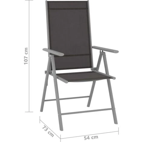 Folding Garden Chairs 4 Pcs Textilene Black VidaXL - Image 3