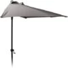 Parasol 250 Cm Half Round Charcoal ProGarden