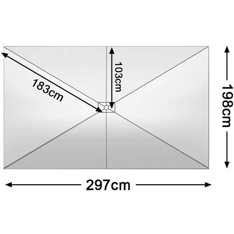 Greenbay Replacement Fabric Garden Parasol Canopy Cover For 3X2m 6 Arm Parasol - Grey - Image 2