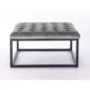 Falun Footstool With Seal Grey Velvet, W87xD87xH46 Cm